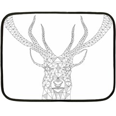 Modern Geometric Christmas Deer Illustration Double Sided Fleece Blanket (mini) 