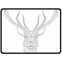 Modern Geometric Christmas Deer Illustration Fleece Blanket (large)  by Dushan