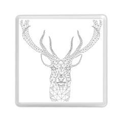 Modern Geometric Christmas Deer Illustration Memory Card Reader (square)  by Dushan