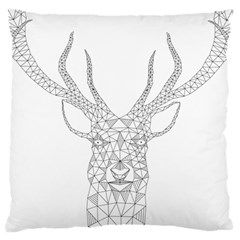 Modern Geometric Christmas Deer Illustration Large Cushion Cases (two Sides) 