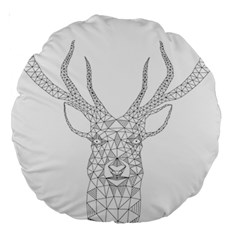 Modern Geometric Christmas Deer Illustration Large 18  Premium Round Cushions