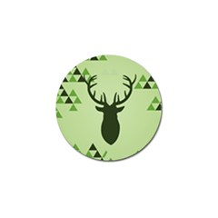 Modern Geometric Black And Green Christmas Deer Golf Ball Marker by Dushan