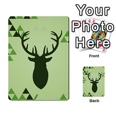 Modern Geometric Black And Green Christmas Deer Multi-purpose Cards (rectangle)  by Dushan