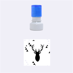 Modern Geometric Black And Green Christmas Deer Rubber Round Stamps (small) by Dushan