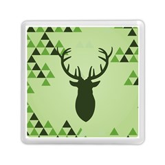 Modern Geometric Black And Green Christmas Deer Memory Card Reader (square)  by Dushan