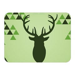Modern Geometric Black And Green Christmas Deer Double Sided Flano Blanket (mini) 
