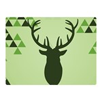 Modern Geometric Black And Green Christmas Deer Double Sided Flano Blanket (Mini)  35 x27  Blanket Back
