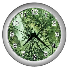 Jungle View At Iguazu National Park Wall Clocks (silver)  by dflcprints