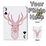 Modern red geometric christmas deer illustration Playing Cards 54 Designs  Front - Spade3