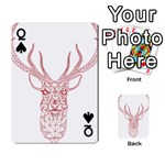 Modern red geometric christmas deer illustration Playing Cards 54 Designs  Front - SpadeQ