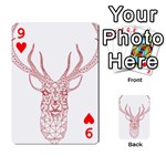 Modern red geometric christmas deer illustration Playing Cards 54 Designs  Front - Heart9