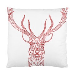 Modern red geometric christmas deer illustration Standard Cushion Case (One Side) 