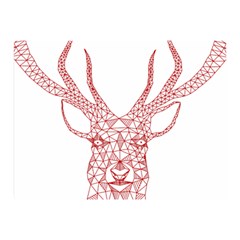 Modern Red Geometric Christmas Deer Illustration Double Sided Flano Blanket (mini)  by Dushan