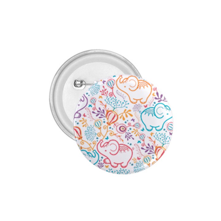 Cute pastel tones elephant pattern 1.75  Buttons
