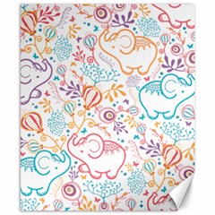Cute pastel tones elephant pattern Canvas 8  x 10 