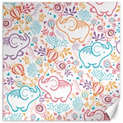 Cute Pastel Tones Elephant Pattern Canvas 12  X 12  