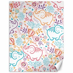 Cute pastel tones elephant pattern Canvas 12  x 16  