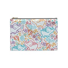 Cute Pastel Tones Elephant Pattern Cosmetic Bag (medium) 