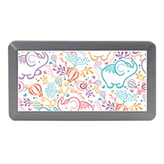 Cute pastel tones elephant pattern Memory Card Reader (Mini)