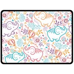 Cute Pastel Tones Elephant Pattern Double Sided Fleece Blanket (large) 