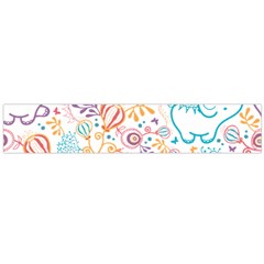 Cute pastel tones elephant pattern Flano Scarf (Large) 