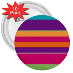 Jagged Stripes 3  Button (10 Pack) by LalyLauraFLM