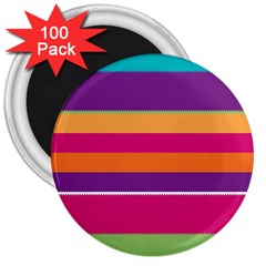 Jagged Stripes 3  Magnet (100 Pack) by LalyLauraFLM