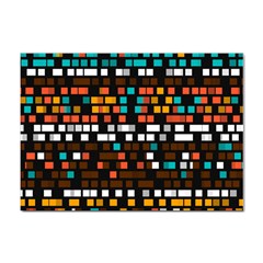 Squares Pattern In Retro Colors Sticker A4 (10 Pack) by LalyLauraFLM