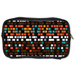Squares Pattern In Retro Colors Toiletries Bag (one Side) by LalyLauraFLM