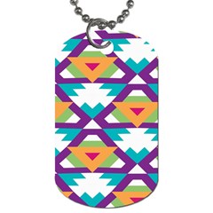 Triangles And Other Shapes Pattern Dog Tag (two Sides) by LalyLauraFLM