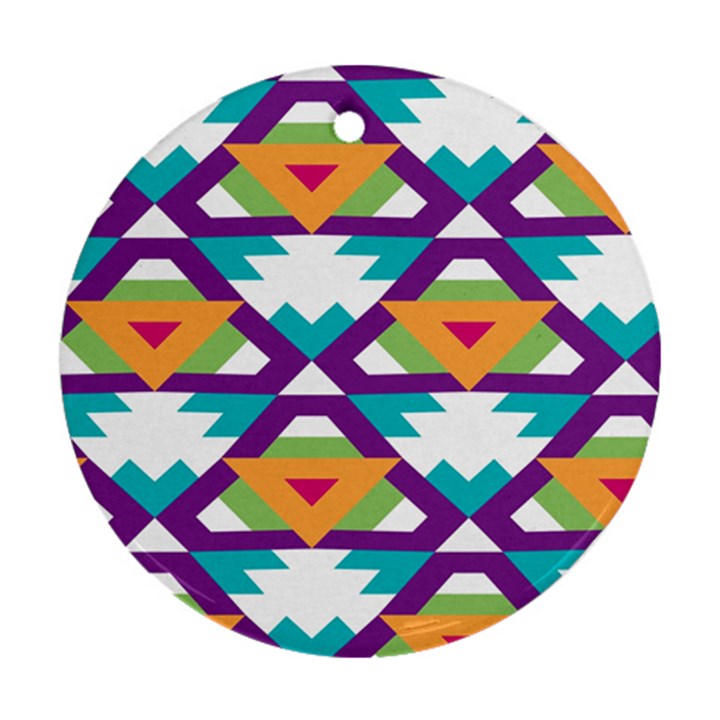 Triangles and other shapes pattern Round Ornament (Two Sides)