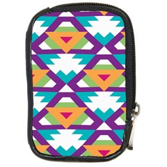 Triangles And Other Shapes Pattern Compact Camera Leather Case by LalyLauraFLM