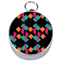 Shapes In Retro Colors  Silver Compass by LalyLauraFLM