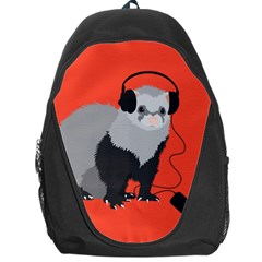 Funny Music Lover Ferret Backpack Bag by CreaturesStore