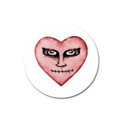 Angry Devil Heart Drawing Print Magnet 3  (round) by dflcprints