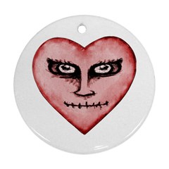 Angry Devil Heart Drawing Print Round Ornament (two Sides)  by dflcprints