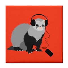 Funny Music Lover Ferret Tile Coasters by CreaturesStore