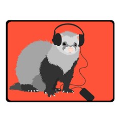 Funny Music Lover Ferret Double Sided Fleece Blanket (small)  by CreaturesStore