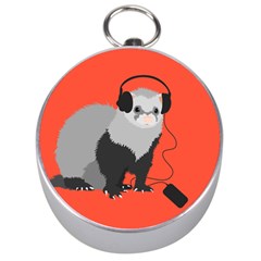 Funny Music Lover Ferret Silver Compasses by CreaturesStore