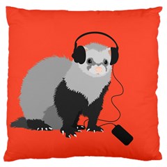 Funny Music Lover Ferret Standard Flano Cushion Cases (one Side)  by CreaturesStore