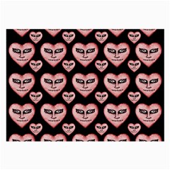 Angry Devil Hearts Seamless Pattern Large Glasses Cloth