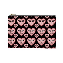 Angry Devil Hearts Seamless Pattern Cosmetic Bag (large)  by dflcprints