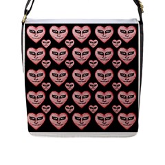 Angry Devil Hearts Seamless Pattern Flap Messenger Bag (l) 