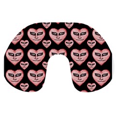 Angry Devil Hearts Seamless Pattern Travel Neck Pillows by dflcprints