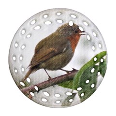 Robin Round Filigree Ornament (two Sides) by DeneWestUK