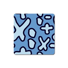 Blue Maths Signs Square Magnet