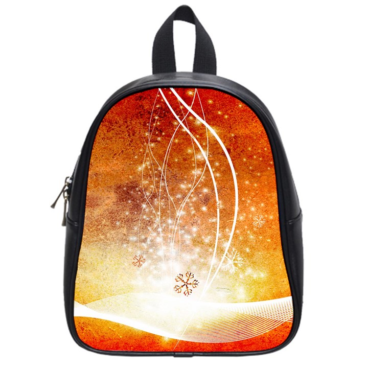 Wonderful Christmas Design With Snowflakes  School Bags (Small) 