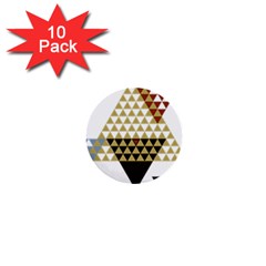 Colorful Modern Geometric Triangles Pattern 1  Mini Buttons (10 Pack) 