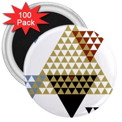 Colorful Modern Geometric Triangles Pattern 3  Magnets (100 Pack)