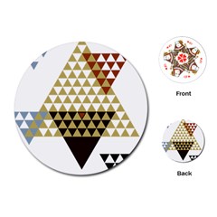 Colorful Modern Geometric Triangles Pattern Playing Cards (round) 